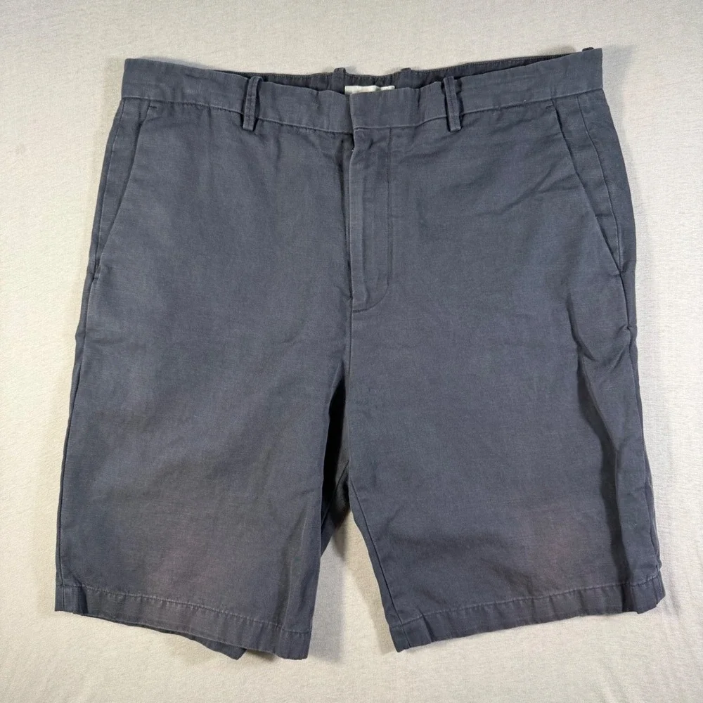 Vince Mens Flat Front Chino Twill Shorts Size 36 charcoal